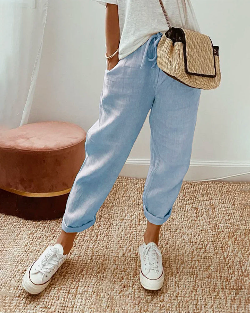Ariana | Relaxed Drawstring Pants With Cropped Length