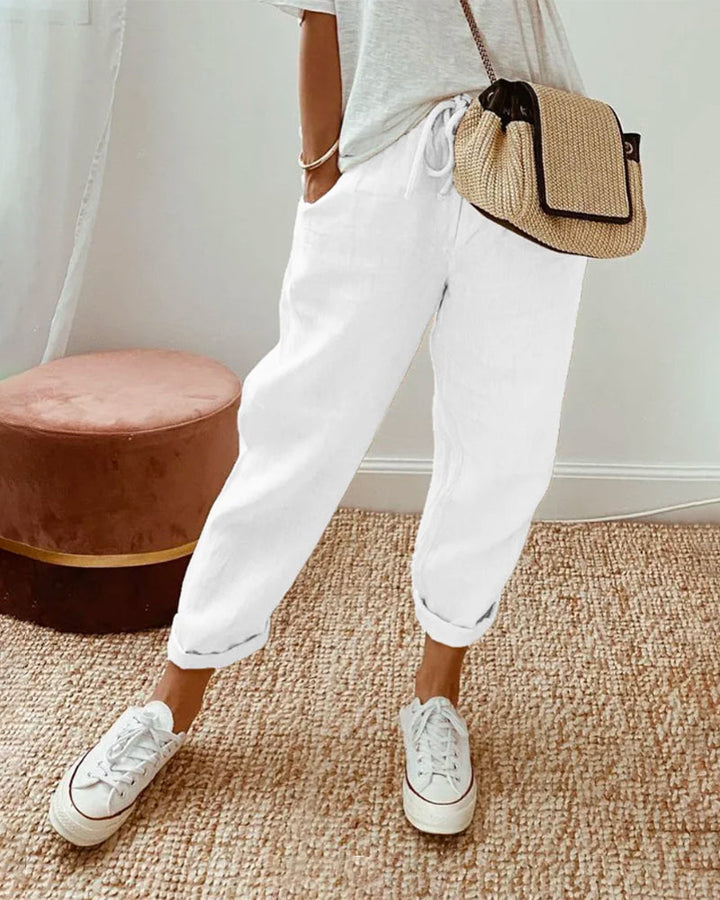 Ariana | Relaxed Drawstring Pants With Cropped Length
