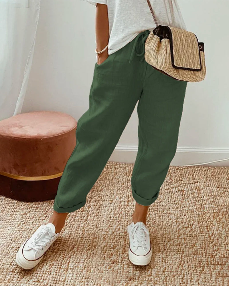 Ariana | Relaxed Drawstring Pants With Cropped Length