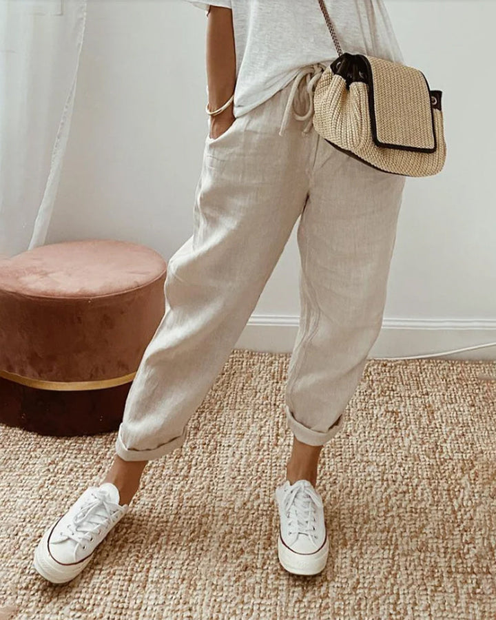 Ariana | Relaxed Drawstring Pants With Cropped Length