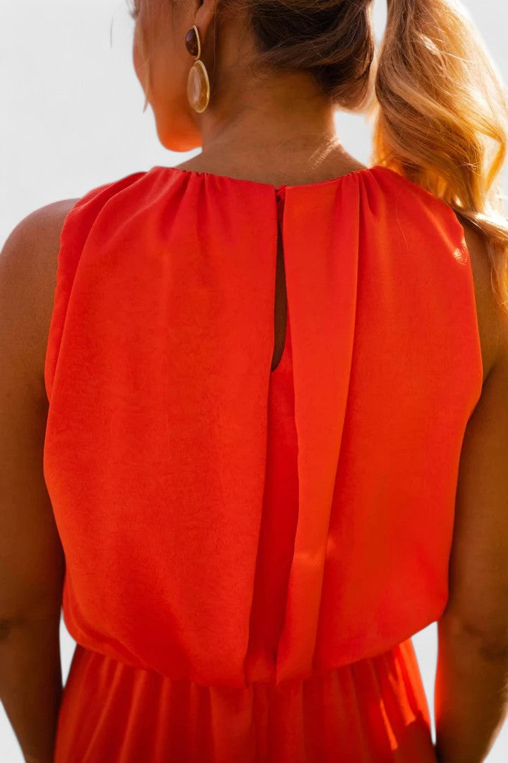 Arixelle | Elegant Halter Midi Dress with Side Slit