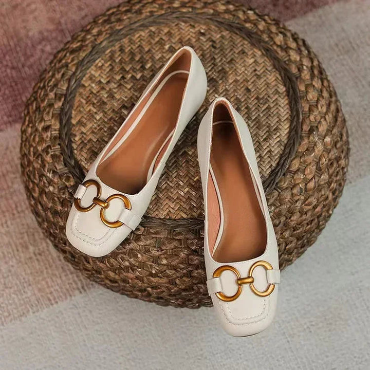 Audrey | Ballet Flats with Metal Ring Detail