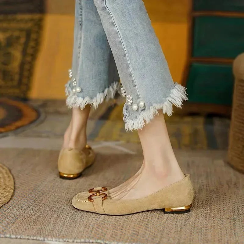 Audrey | Ballet Flats with Metal Ring Detail