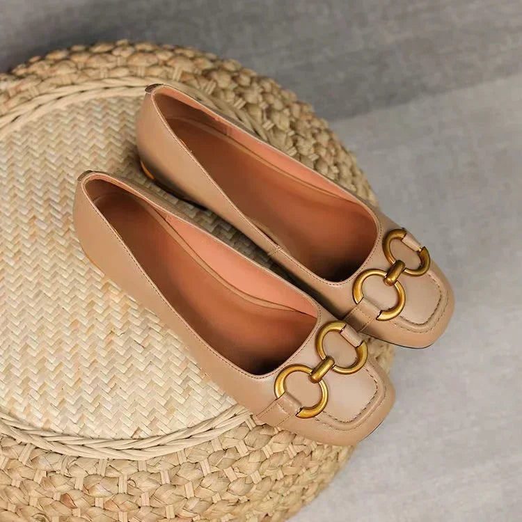 Audrey | Ballet Flats with Metal Ring Detail