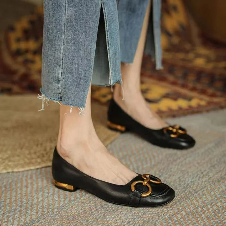 Audrey | Ballet Flats with Metal Ring Detail