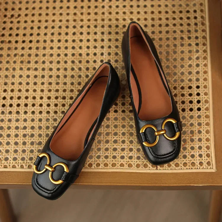 Audrey | Ballet Flats with Metal Ring Detail