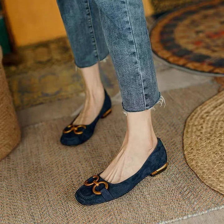 Audrey | Ballet Flats with Metal Ring Detail