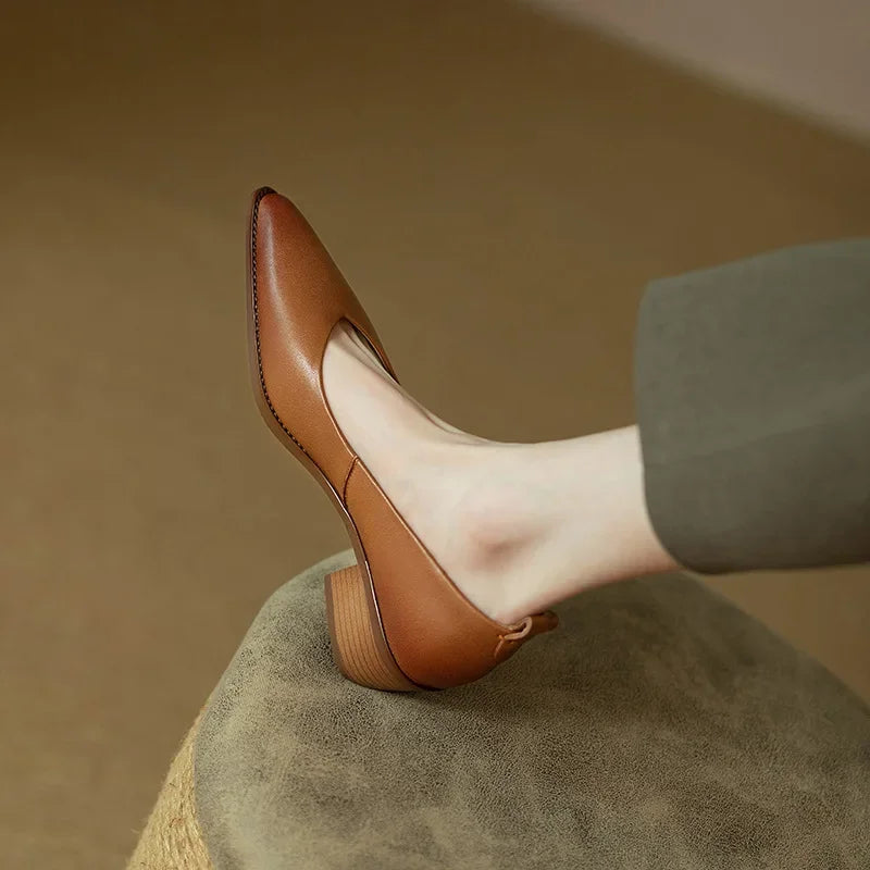 Audrey | Pointed Toe Block Heel Pumps