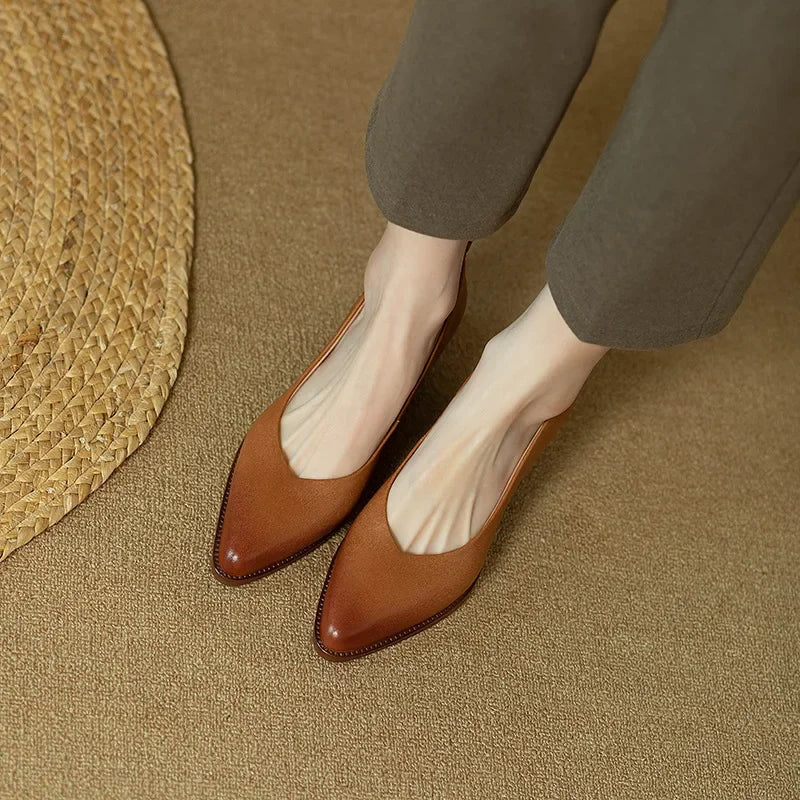 Audrey | Pointed Toe Block Heel Pumps