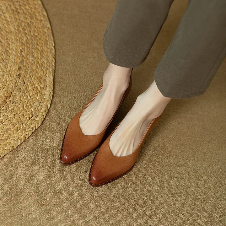 Audrey | Pointed Toe Block Heel Pumps
