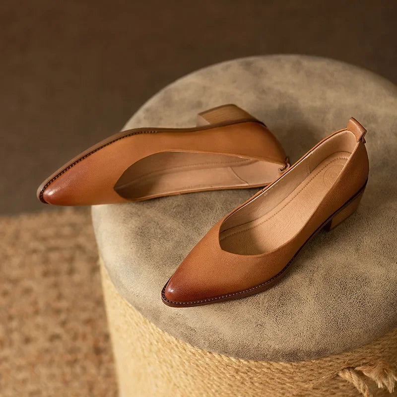 Audrey | Pointed Toe Block Heel Pumps