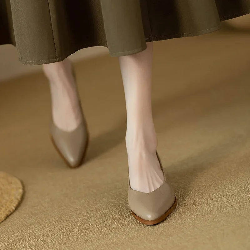 Audrey | Pointed Toe Block Heel Pumps