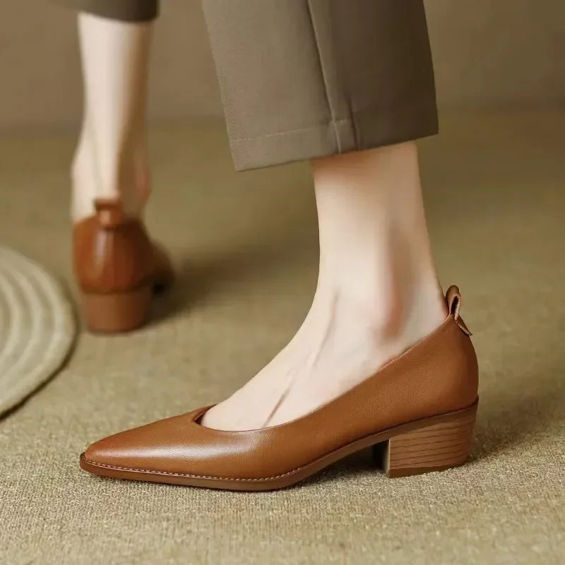 Audrey | Pointed Toe Block Heel Pumps