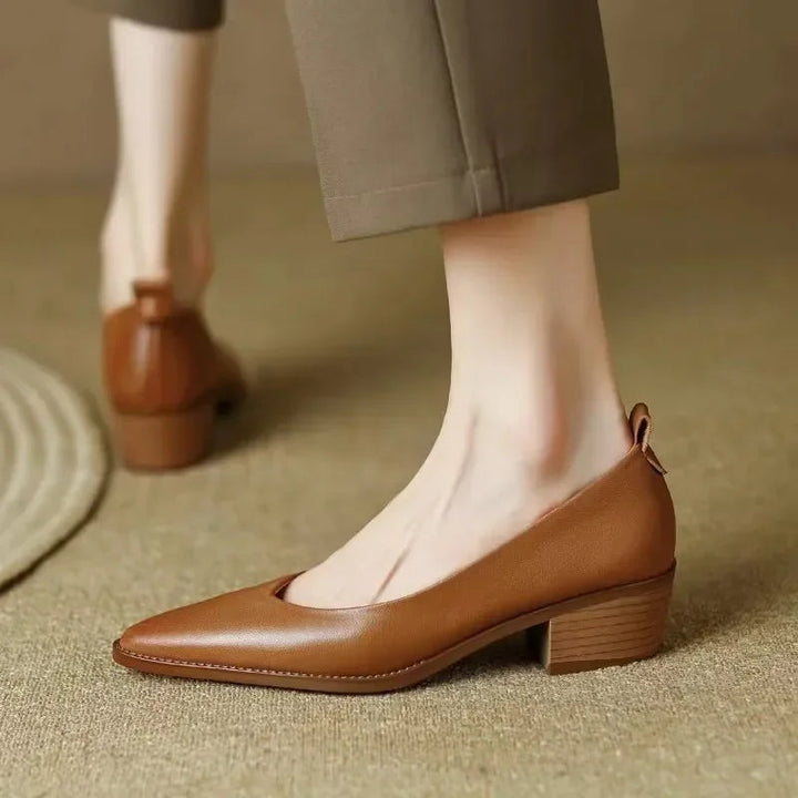 Audrey | Pointed Toe Block Heel Pumps