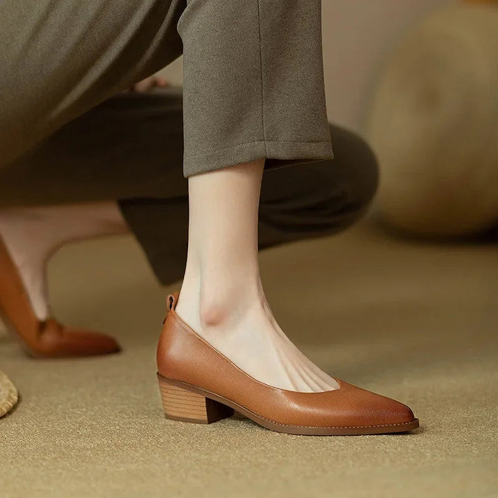 Audrey | Pointed Toe Block Heel Pumps