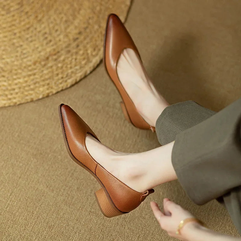 Audrey | Pointed Toe Block Heel Pumps