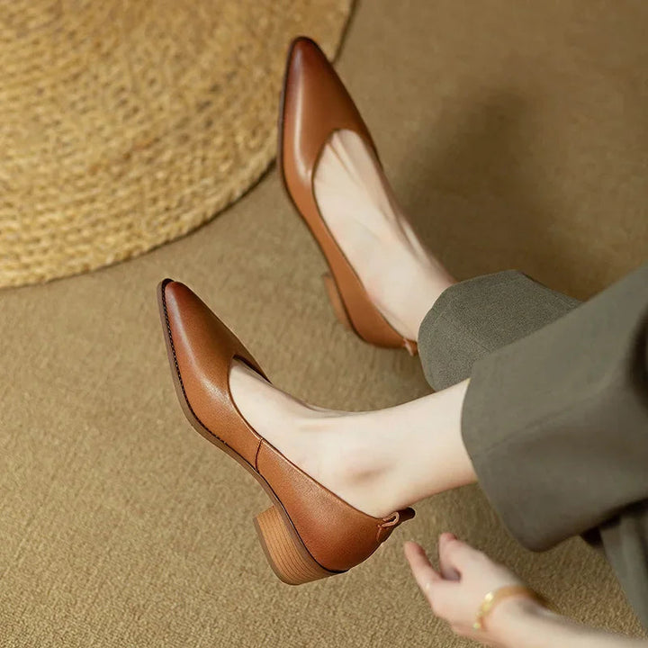 Audrey | Pointed Toe Block Heel Pumps