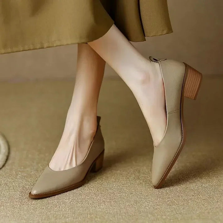 Audrey | Pointed Toe Block Heel Pumps