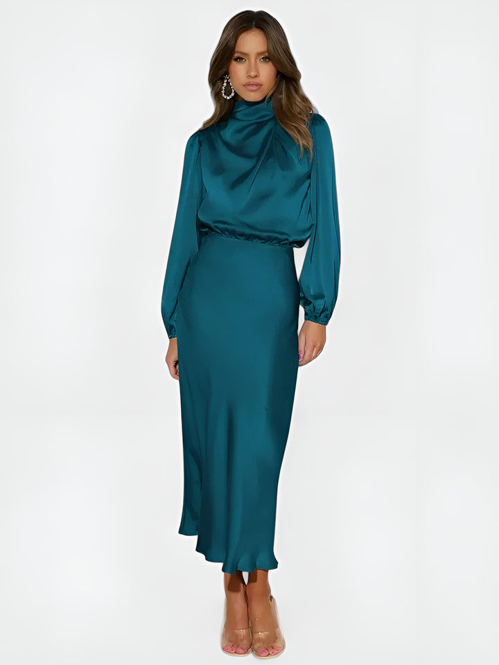 Avariel | Refined Midi Dress with High Neck