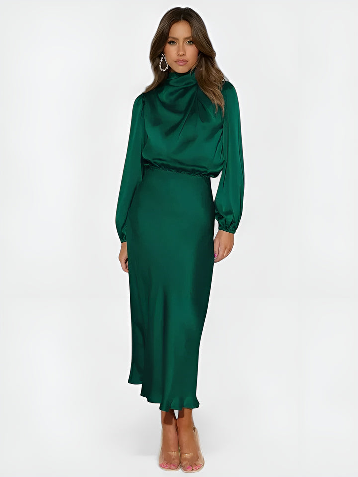 Avariel | Refined Midi Dress with High Neck