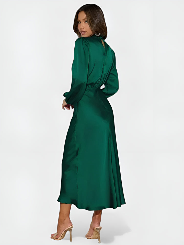 Avariel | Refined Midi Dress with High Neck
