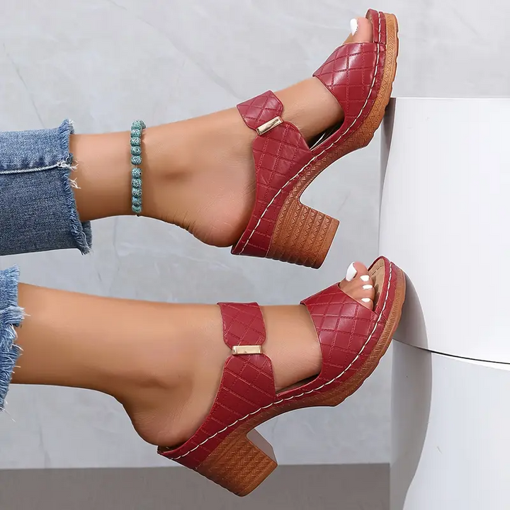 Aveline | Chic Wedge Sandals with Cutout Straps