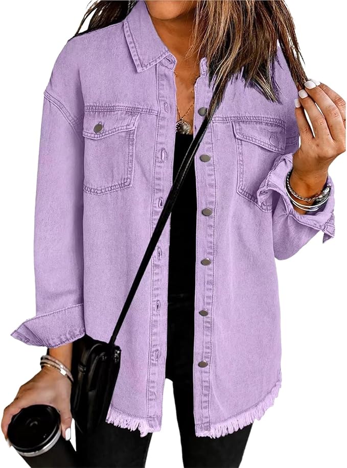Avery | Classic Denim Jacket With Button Front