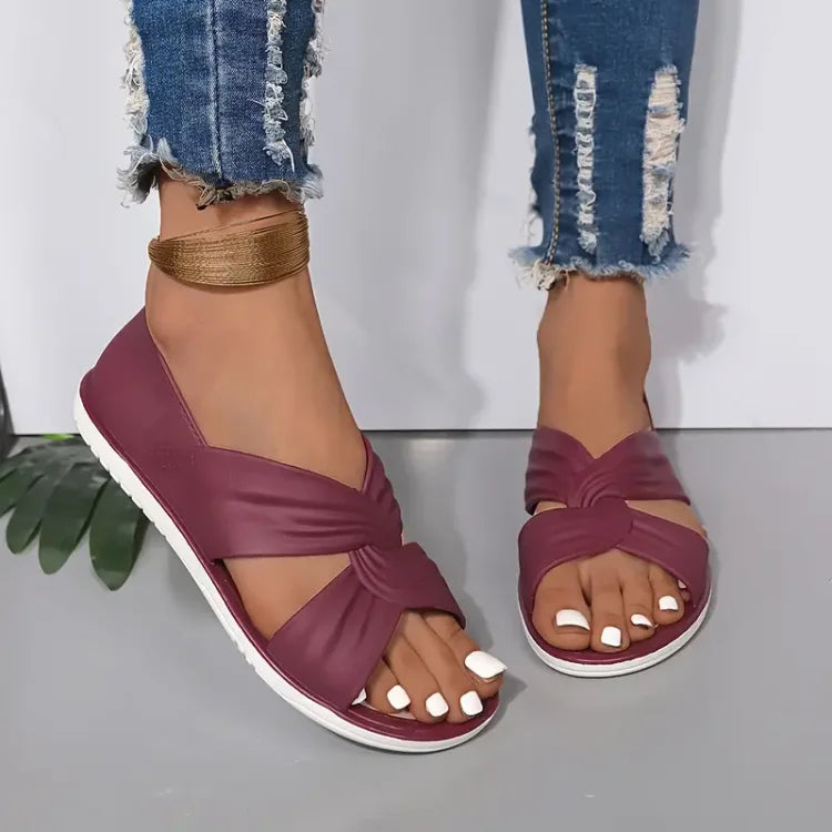 Avery | Flat Sandals with Twist Knot Strap
