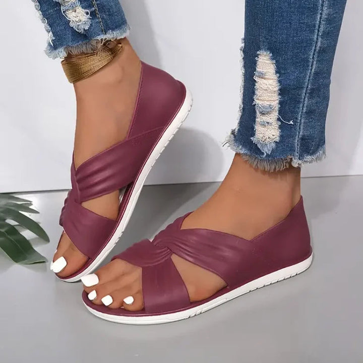 Avery | Flat Sandals with Twist Knot Strap