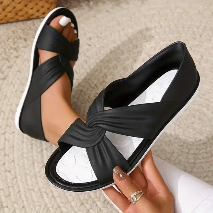Avery | Flat Sandals with Twist Knot Strap