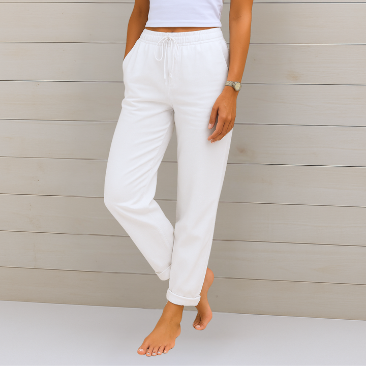 Avery | Straight Leg Drawstring Pants with Elastic Waist