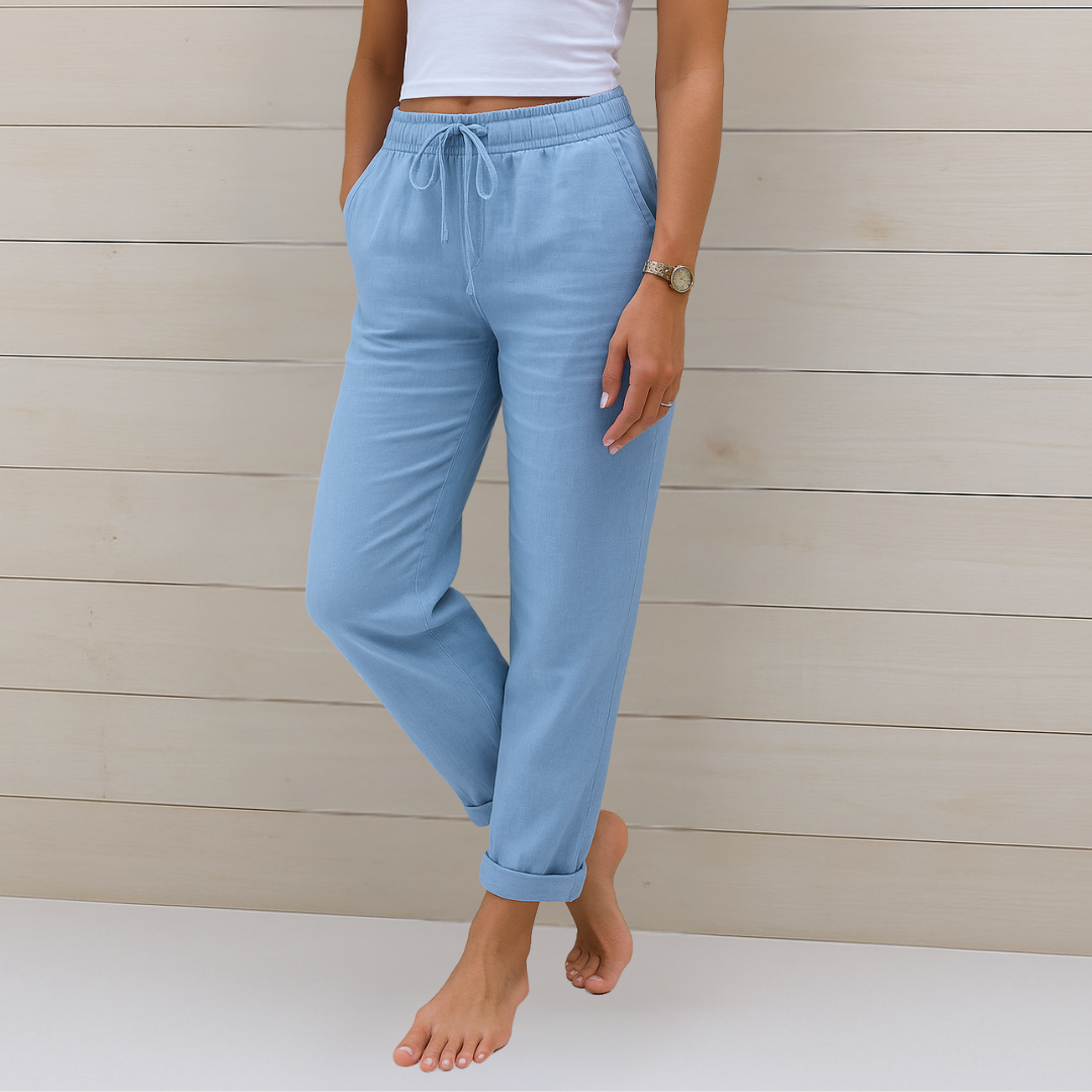 Avery | Straight Leg Drawstring Pants with Elastic Waist