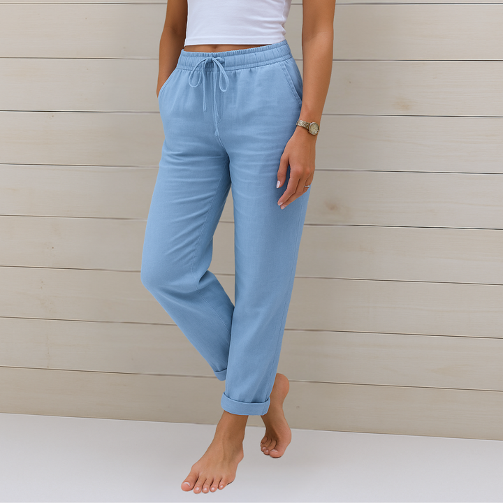 Avery | Straight Leg Drawstring Pants with Elastic Waist