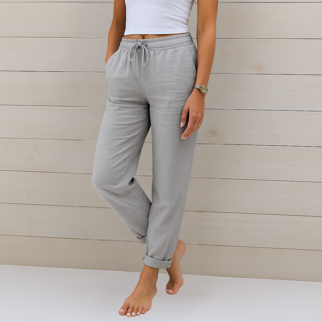 Avery | Straight Leg Drawstring Pants with Elastic Waist
