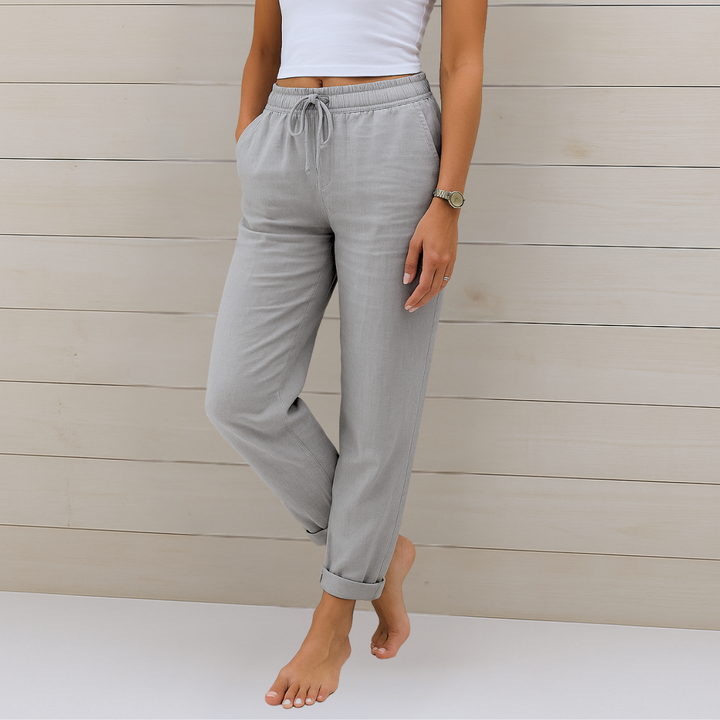 Avery | Straight Leg Drawstring Pants with Elastic Waist