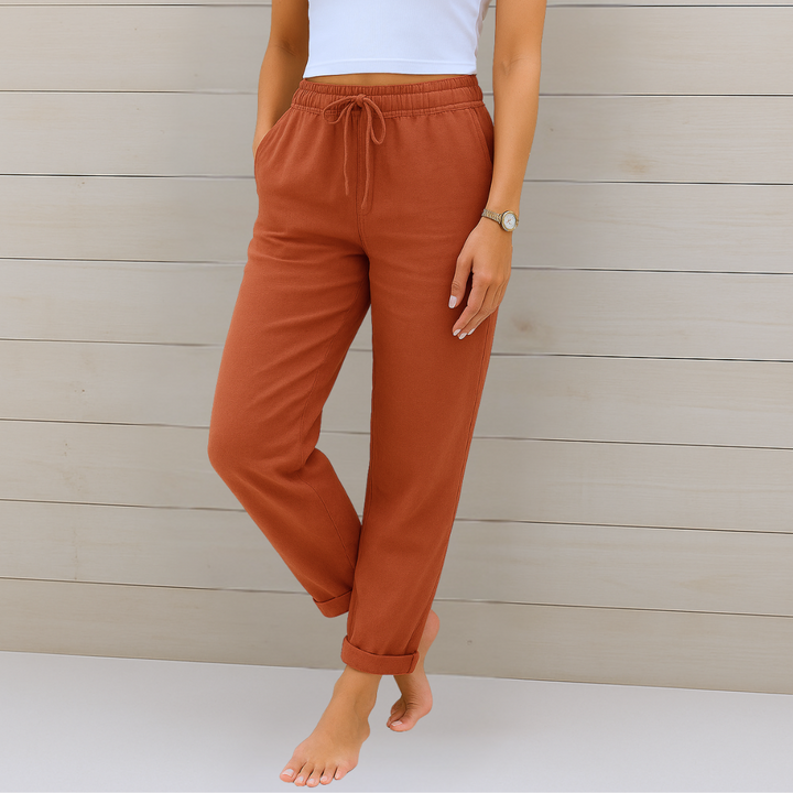 Avery | Straight Leg Drawstring Pants with Elastic Waist