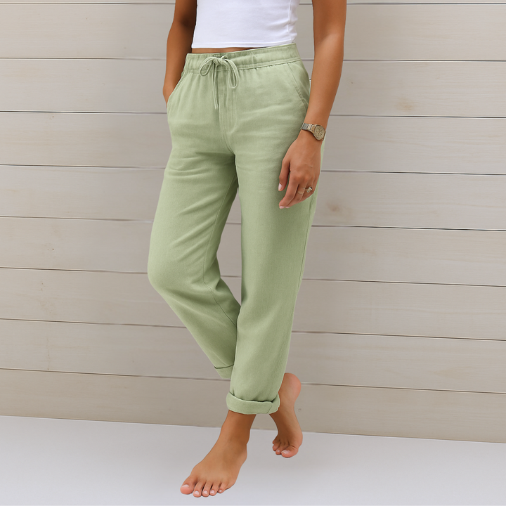 Avery | Straight Leg Drawstring Pants with Elastic Waist