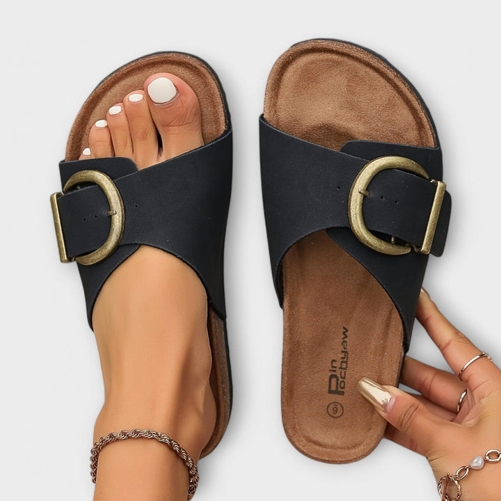 Bambi | Slide Sandals with Buckle Strap