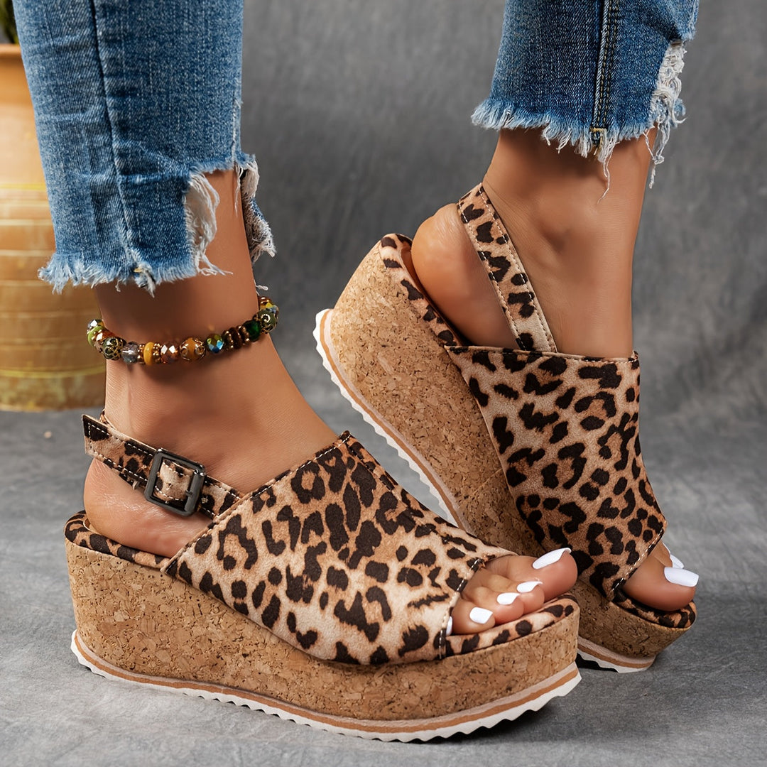 Bellona | Platform Wedge Sandals with Buckle Strap