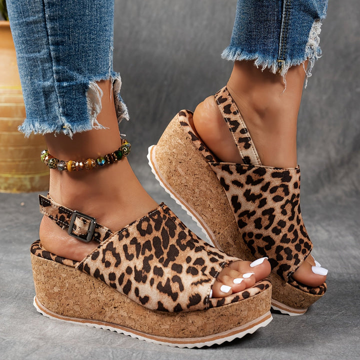 Bellona | Platform Wedge Sandals with Buckle Strap