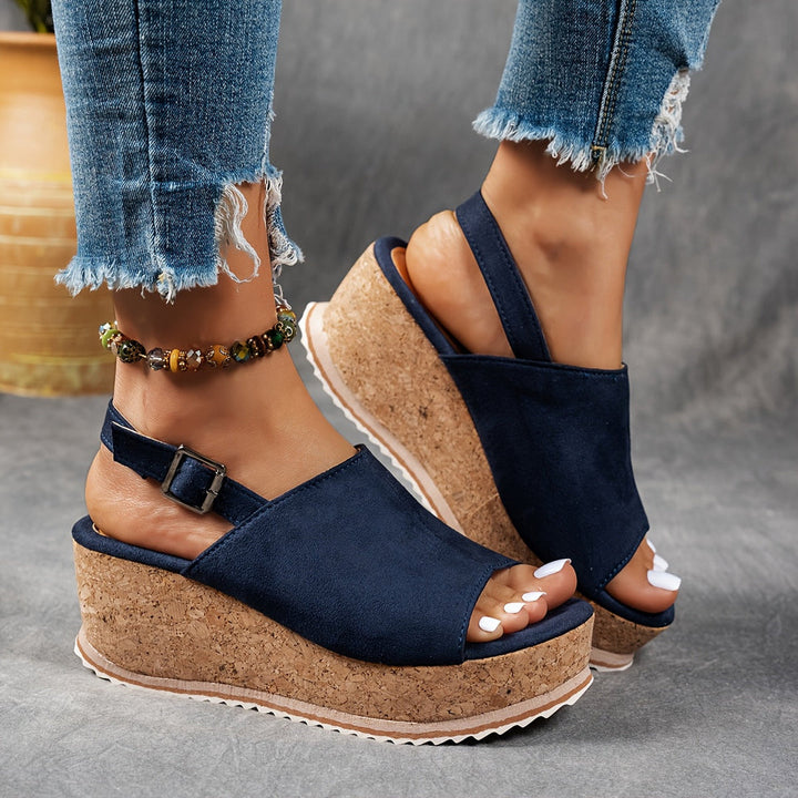Bellona | Platform Wedge Sandals with Buckle Strap