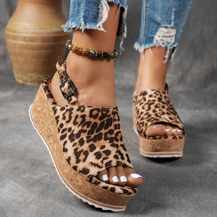 Bellona | Platform Wedge Sandals with Buckle Strap