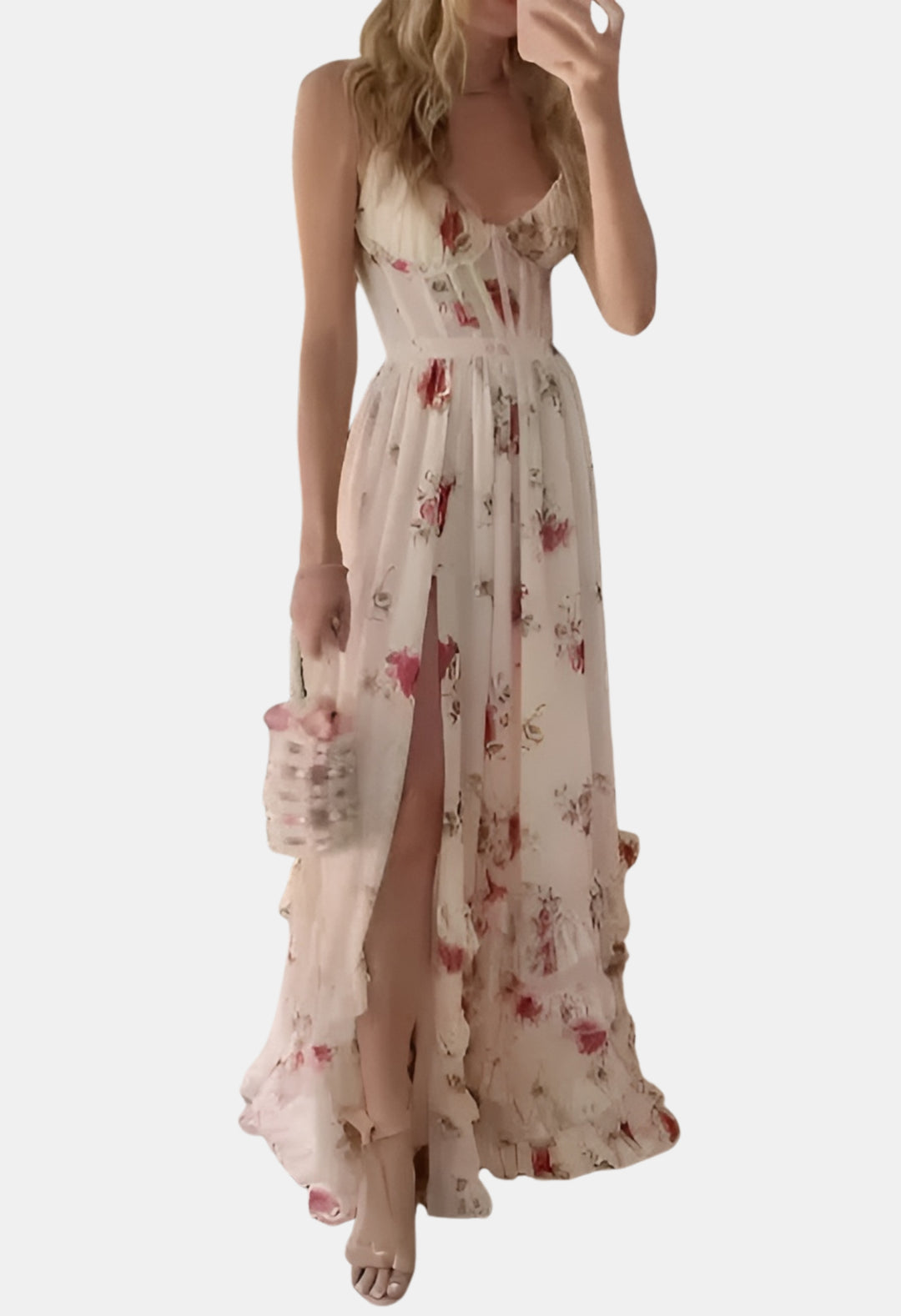 Belvoria | Wedding Guest Floral Maxi Dress with Side Slit