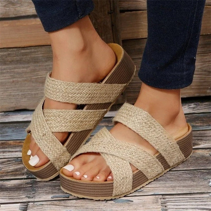 Bernadine | Platform Sandals with Braided Strap