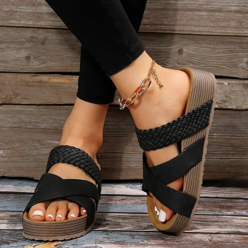 Bernadine | Platform Sandals with Braided Strap