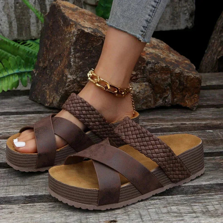 Bernadine | Platform Sandals with Braided Strap