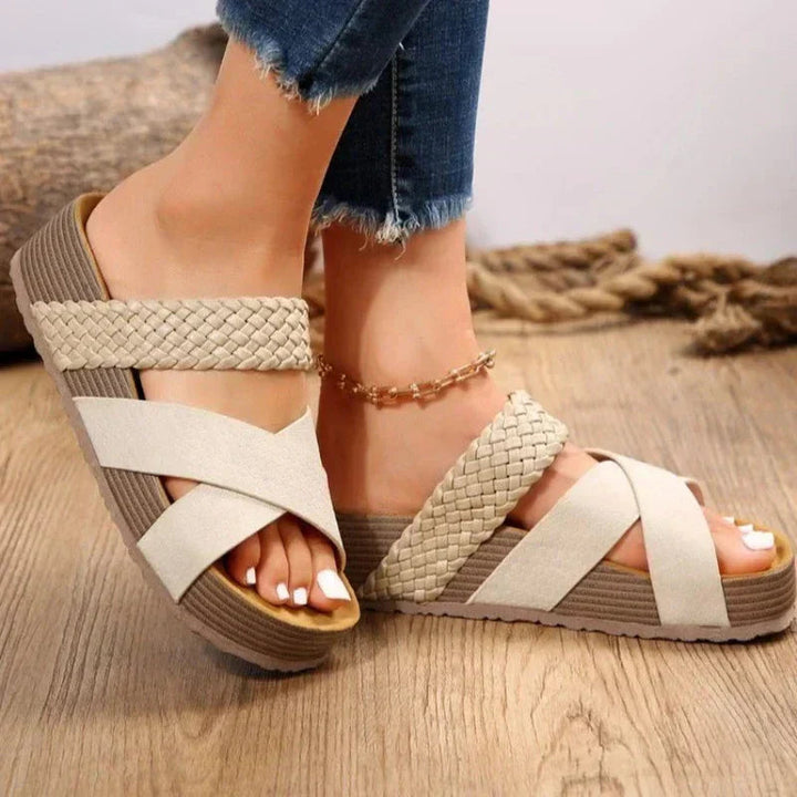 Bernadine | Platform Sandals with Braided Strap