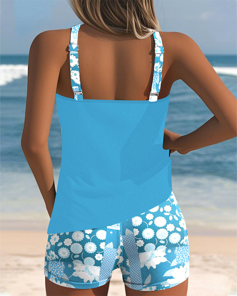 Bernice | Two Piece Tankini Set with Swim Shorts