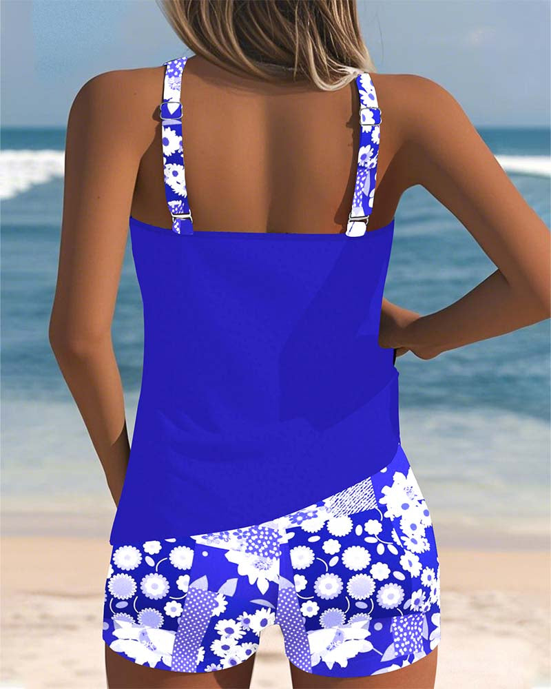 Bernice | Two Piece Tankini Set with Swim Shorts