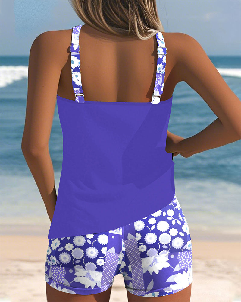 Bernice | Two Piece Tankini Set with Swim Shorts